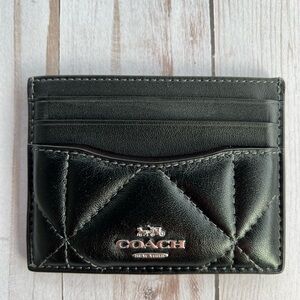 COACH Black Puffy Quilted Leather ID Card Holder